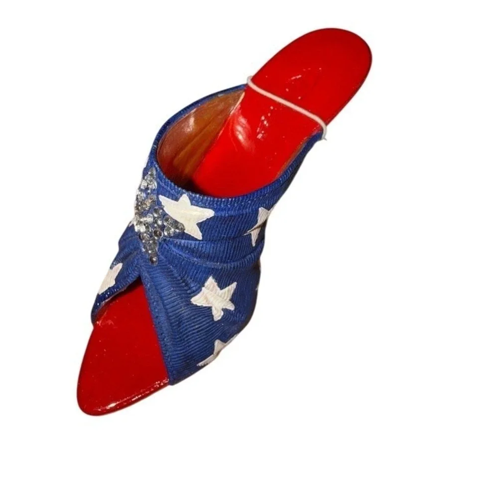 Raine Just The Right‎ Shoe Star Spangled Miniature Figurine w/ Box Tag 2002